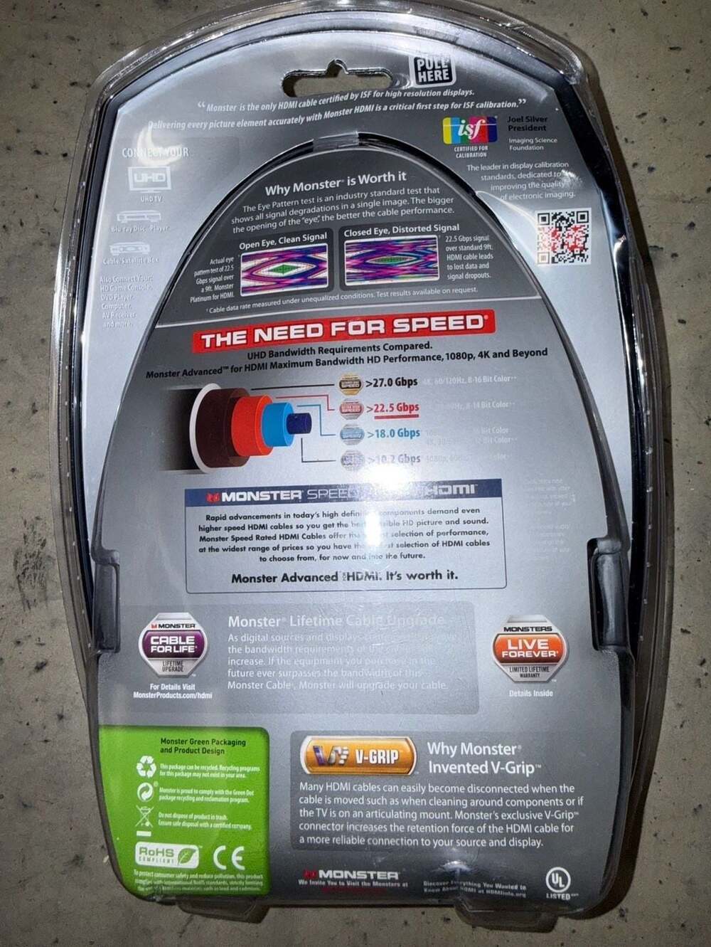 Monster Cable UltraHD Platinum HDMI Cable 8ft 2.43m 4K Ultra High Speed - Picture 2 of 3